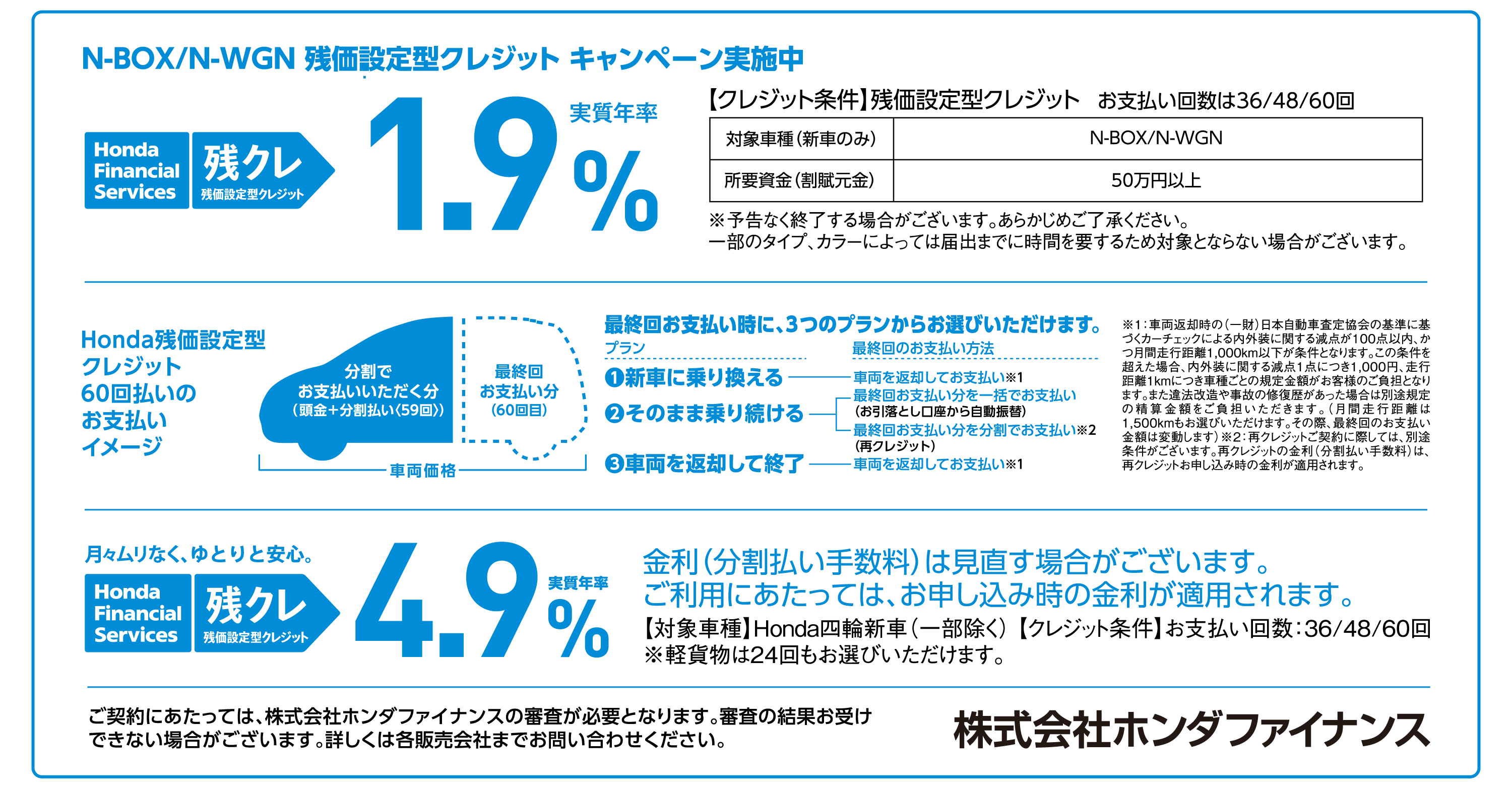 残価設定型クレジットキャンペーン実施中！